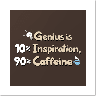 Coffee Scientist Edison Quote Funny Typography Caffeine Slogan Posters and Art